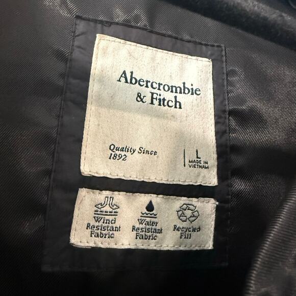Abercrombie & Fitch Oversized Puffer Vest Black Large Quilted Insulated - Picture 4 of 9